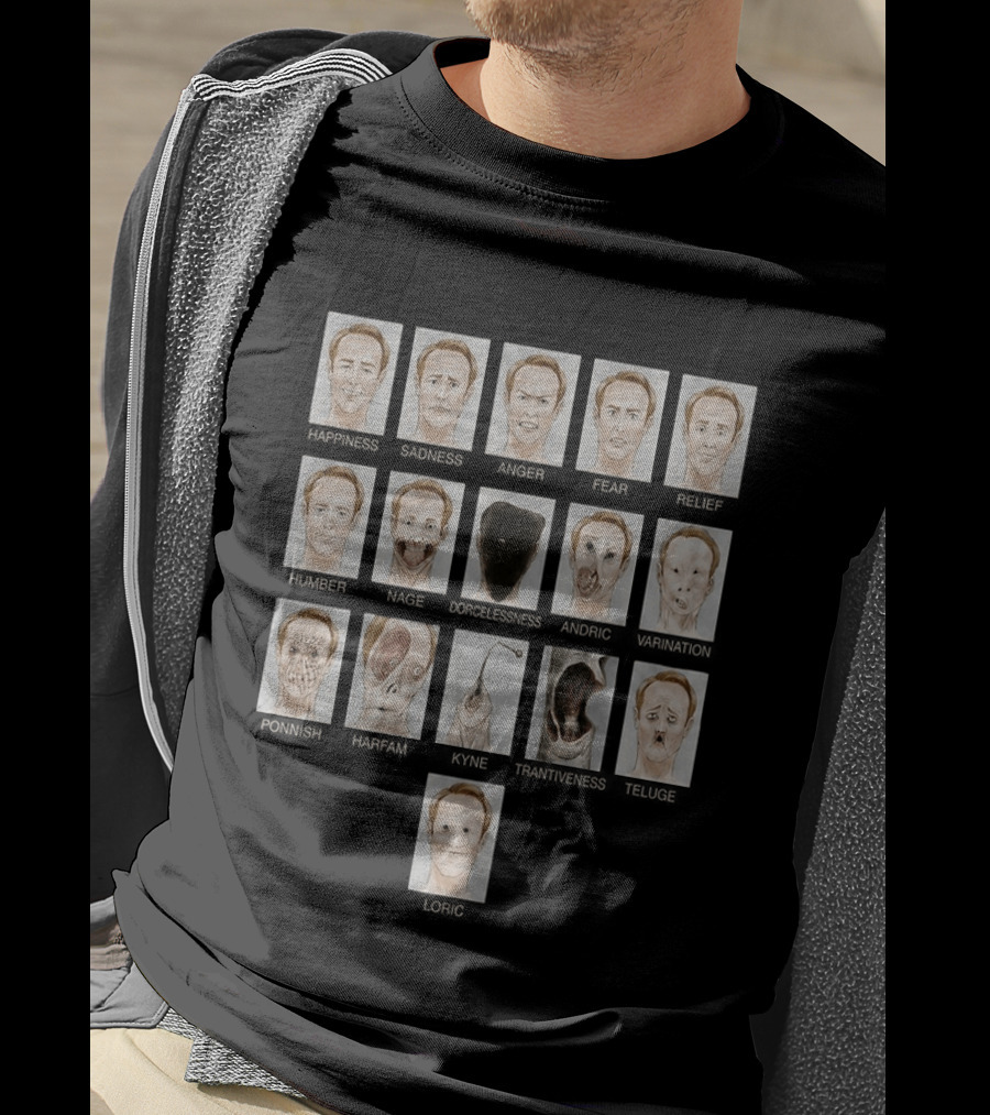 Creepy Emotion Faces Horror Including Happy Sad Angry Surprise Fear Shocked X14 Transformations T-Shirt