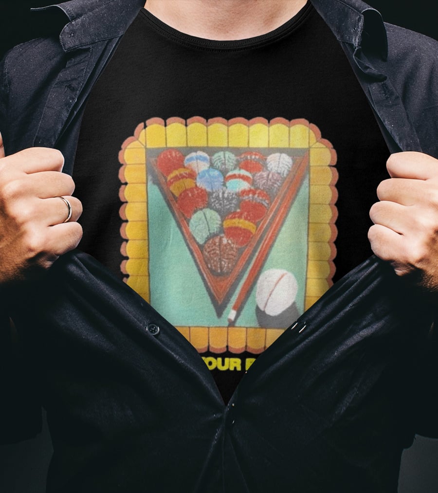 Rack Your Brains Pool Billiards Pun With Brain Balls T-Shirt