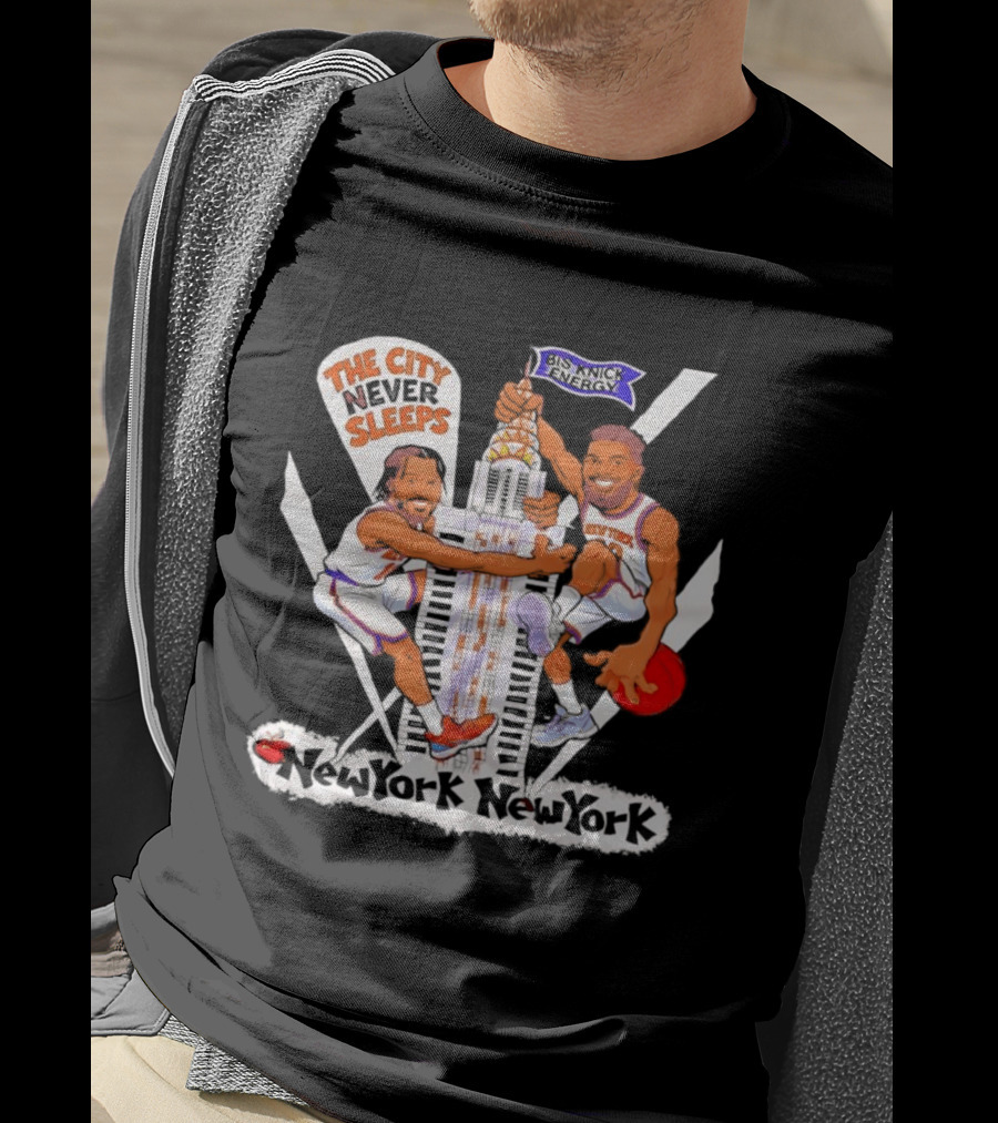 New York Knicks Jalen Brunson Josh Hart The City Never Sleeps Skyscraper Energy T-Shirt