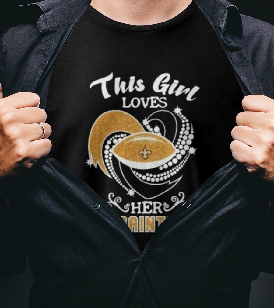 This Girl Loves Her New Orleans Saints Fleur De Lis Football T-Shirt