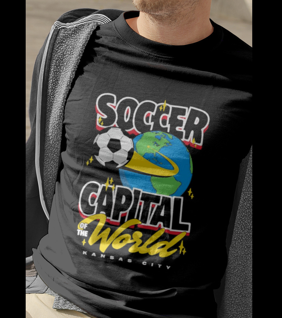 Kansas City Soccer Capital Of The World Globe Soccer Ball T-Shirt