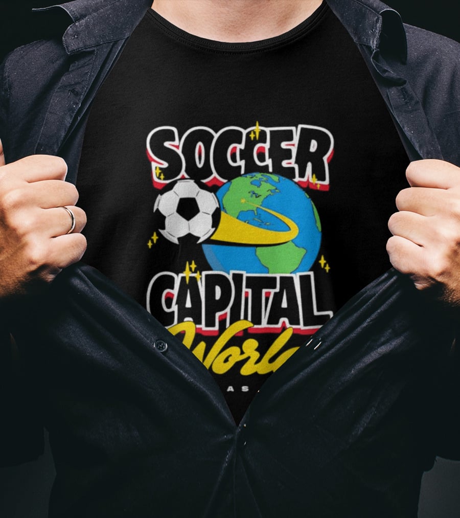 Kansas City Soccer Capital Of The World Globe Soccer Ball T-Shirt