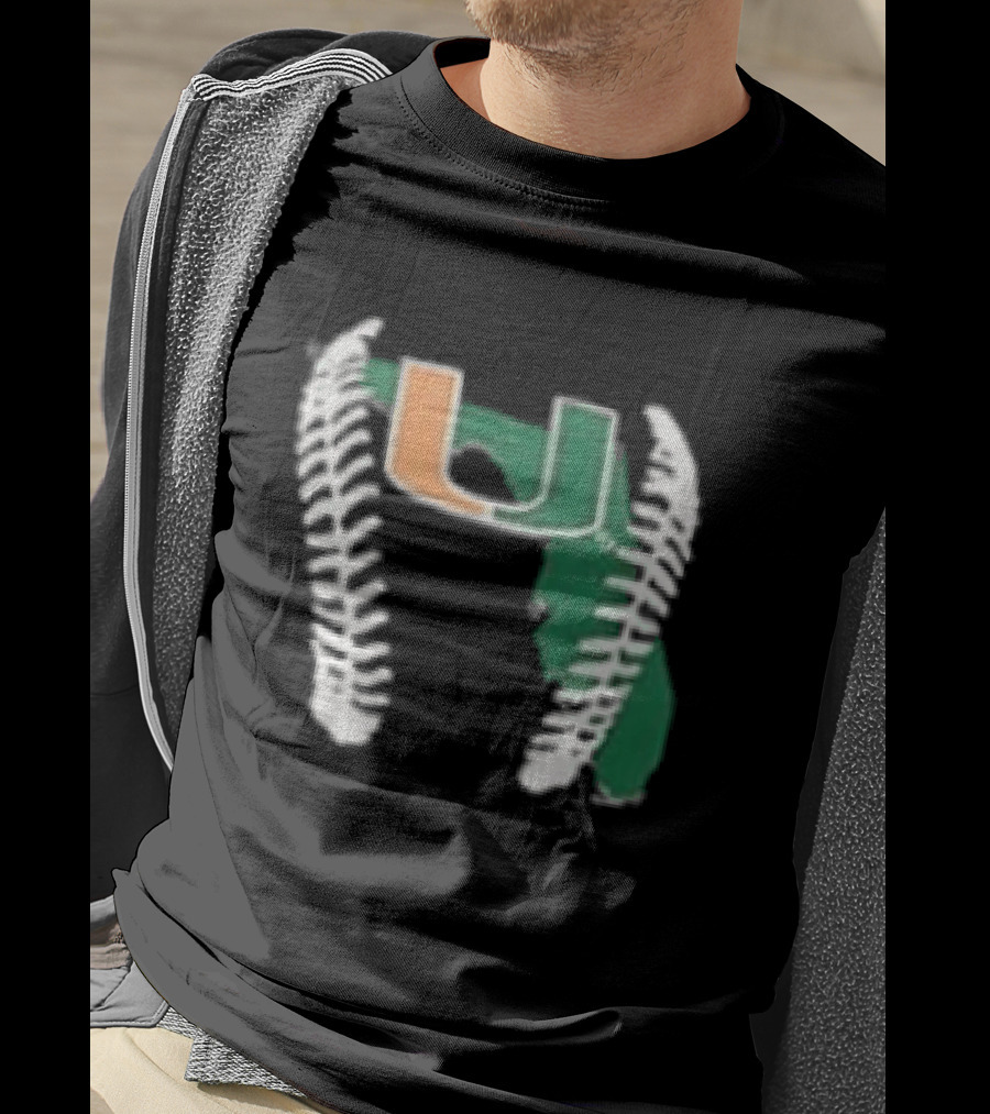 Miami Hurricanes U 2026 Baseball Orange Green T-Shirt