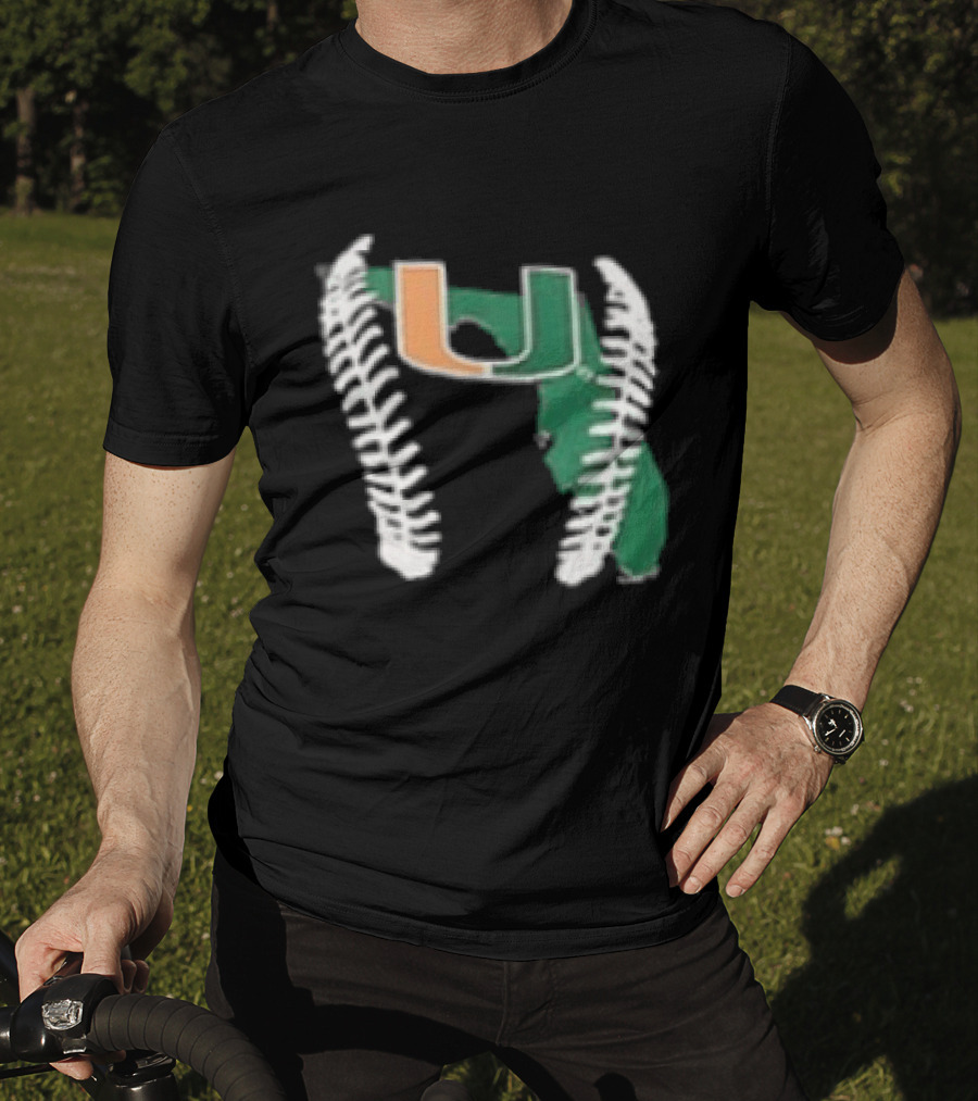 Miami Hurricanes U 2026 Baseball Orange Green T-Shirt