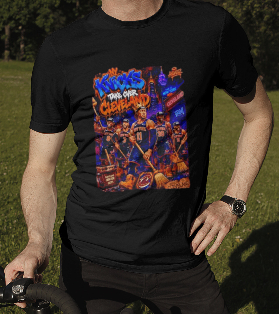 New York Knicks Take Over Cleveland NBA Basketball Rivalry City Battle T-Shirt