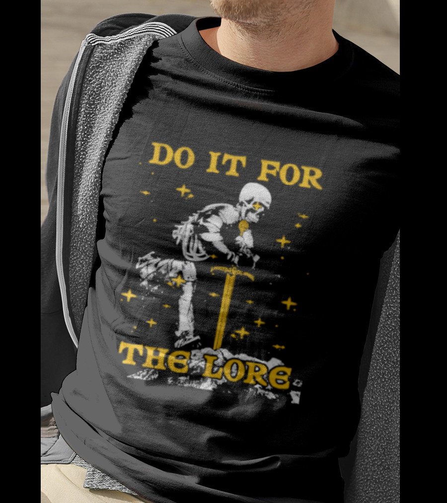 Skeleton Knight Do It For The Lore Sword And Stars T-Shirt