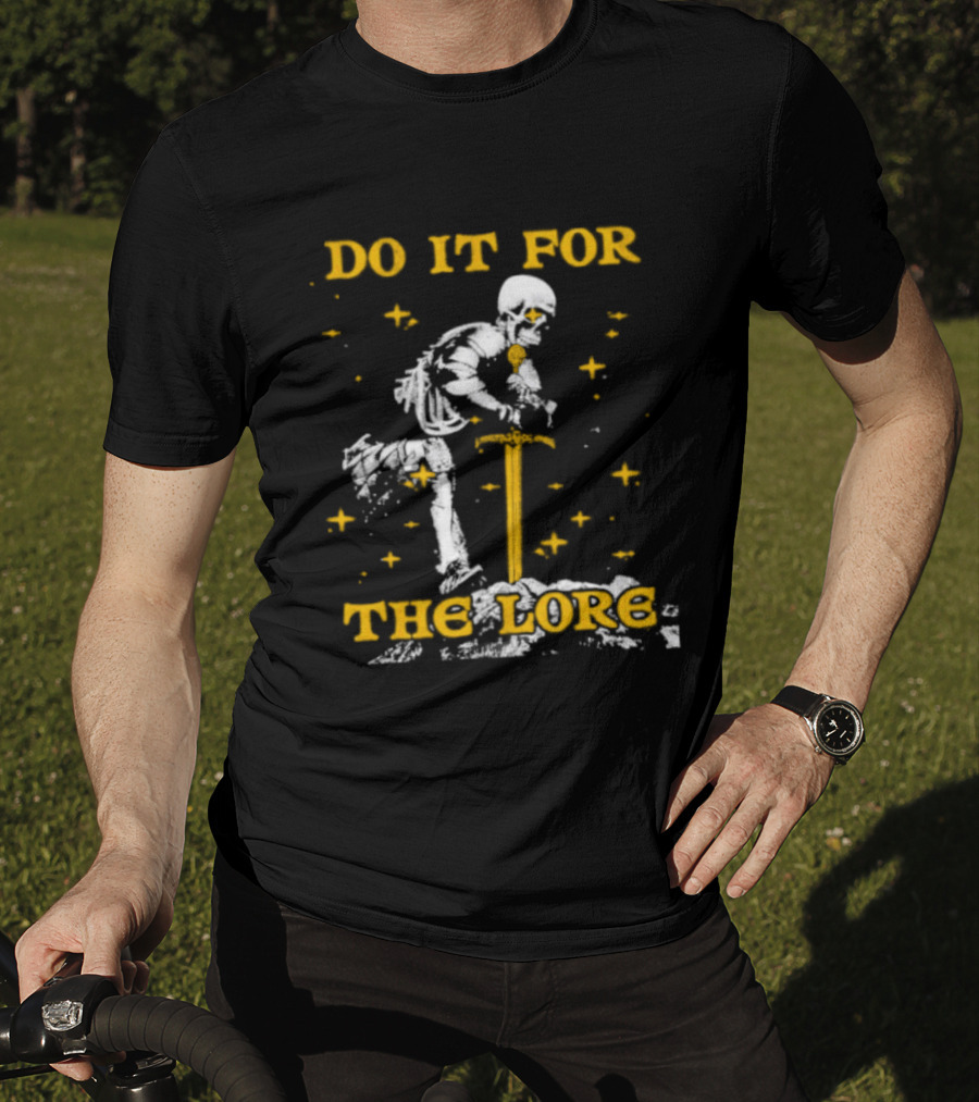 Skeleton Knight Do It For The Lore Sword And Stars T-Shirt