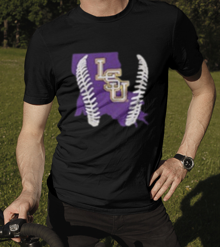 LSU Tigers 2026 Purple Baseball LSU Shape T-Shirt