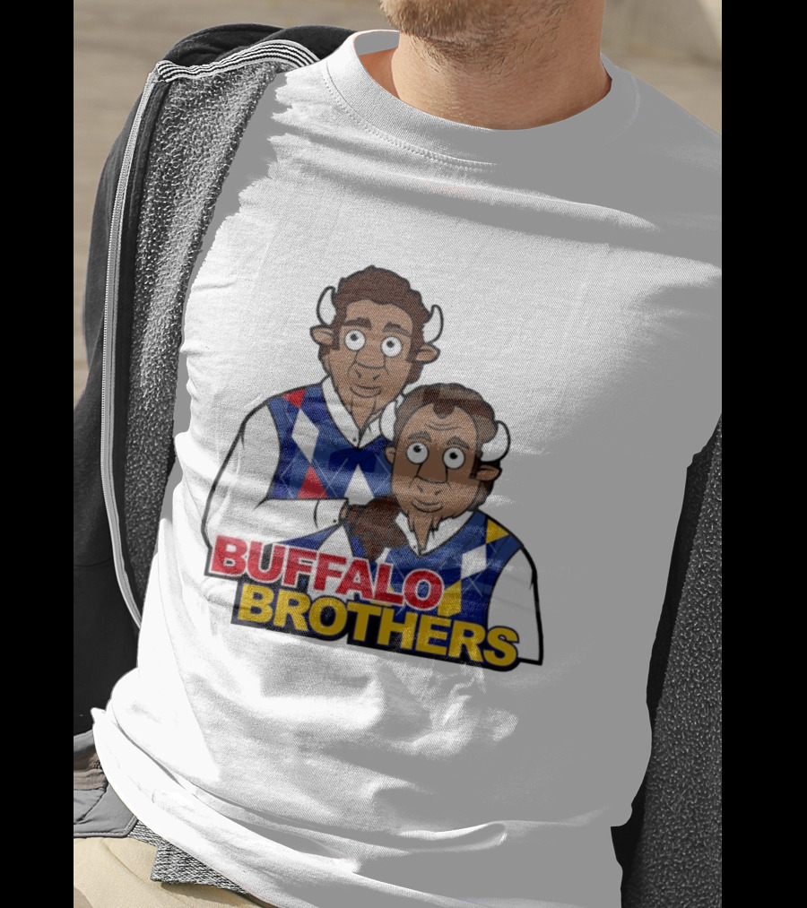 Buffalo Brothers Bison Characters Cartoon Duo T-Shirt