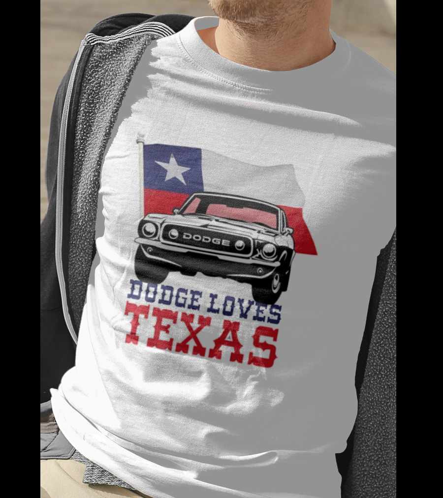Dodge Loves Texas State Flag Mustang T-Shirt