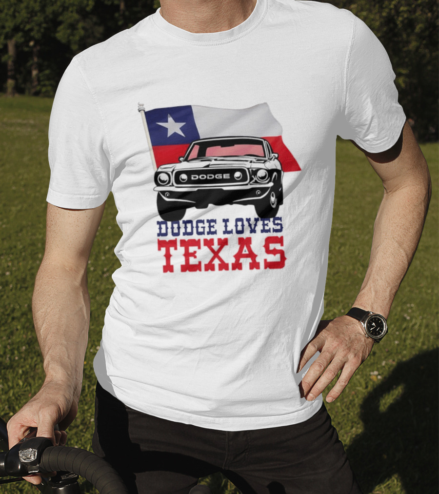 Dodge Loves Texas State Flag Mustang T-Shirt