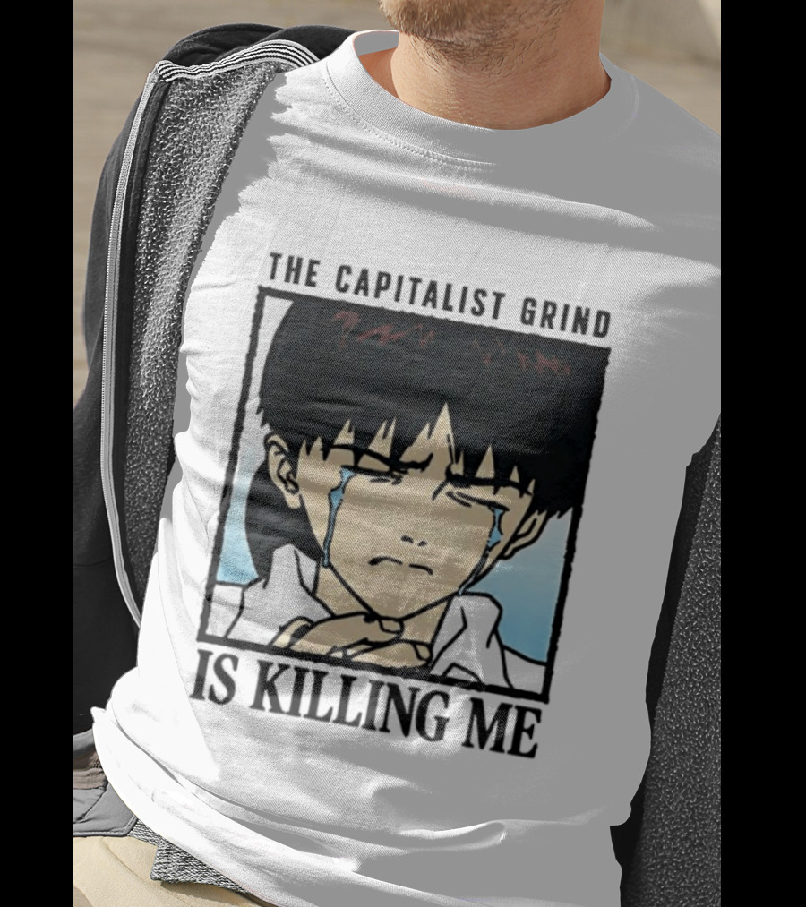 Shinji Ikari The Capitalist Grind Is Killing Me Neon Genesis Evangelion T-Shirt