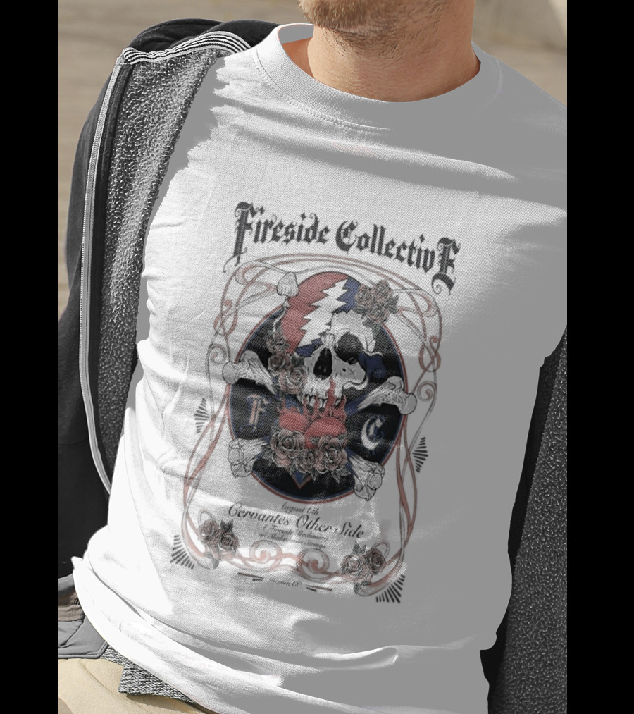 Fireside Collective Denver August 6 2026 Skull Flowers Lightning Bolt T-Shirt