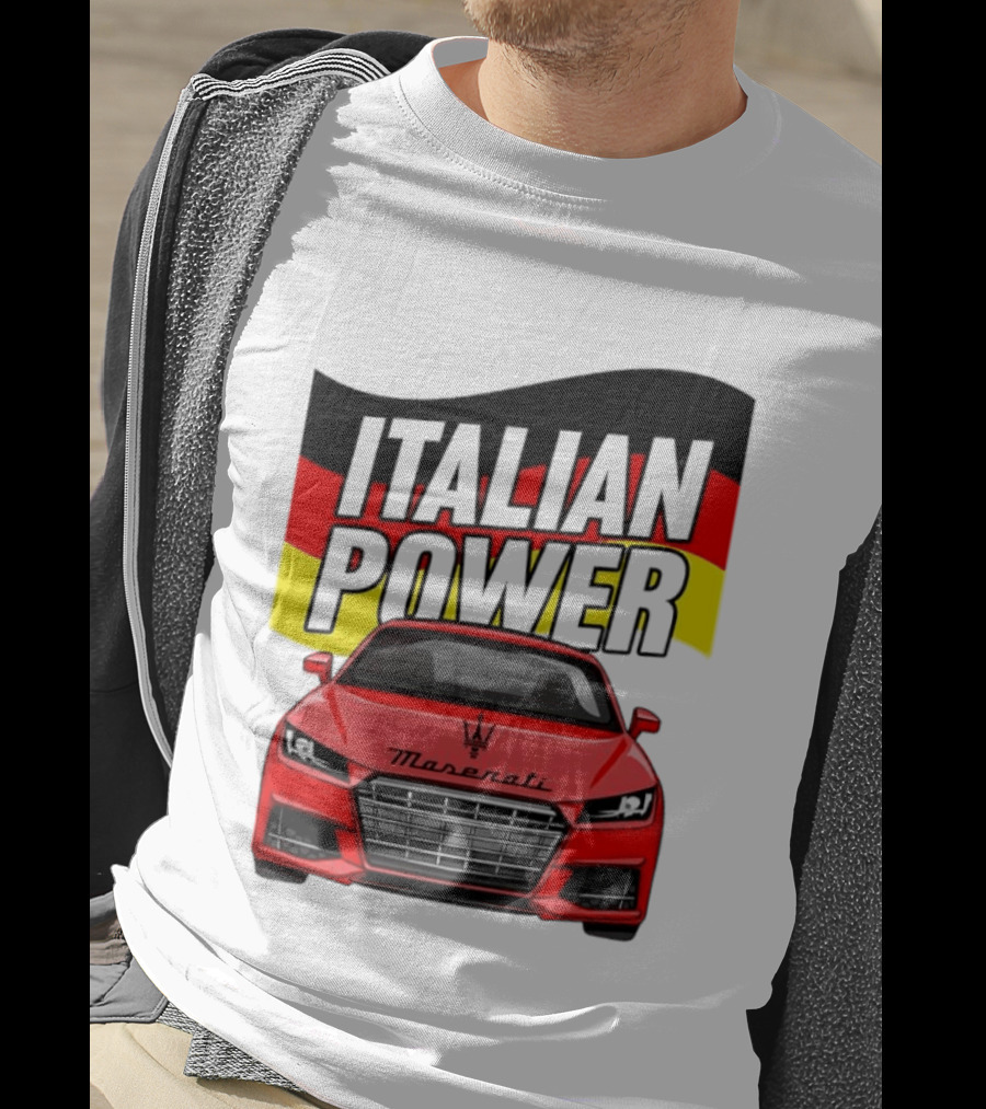 Maserati Italian Power German Flag Car T-Shirt