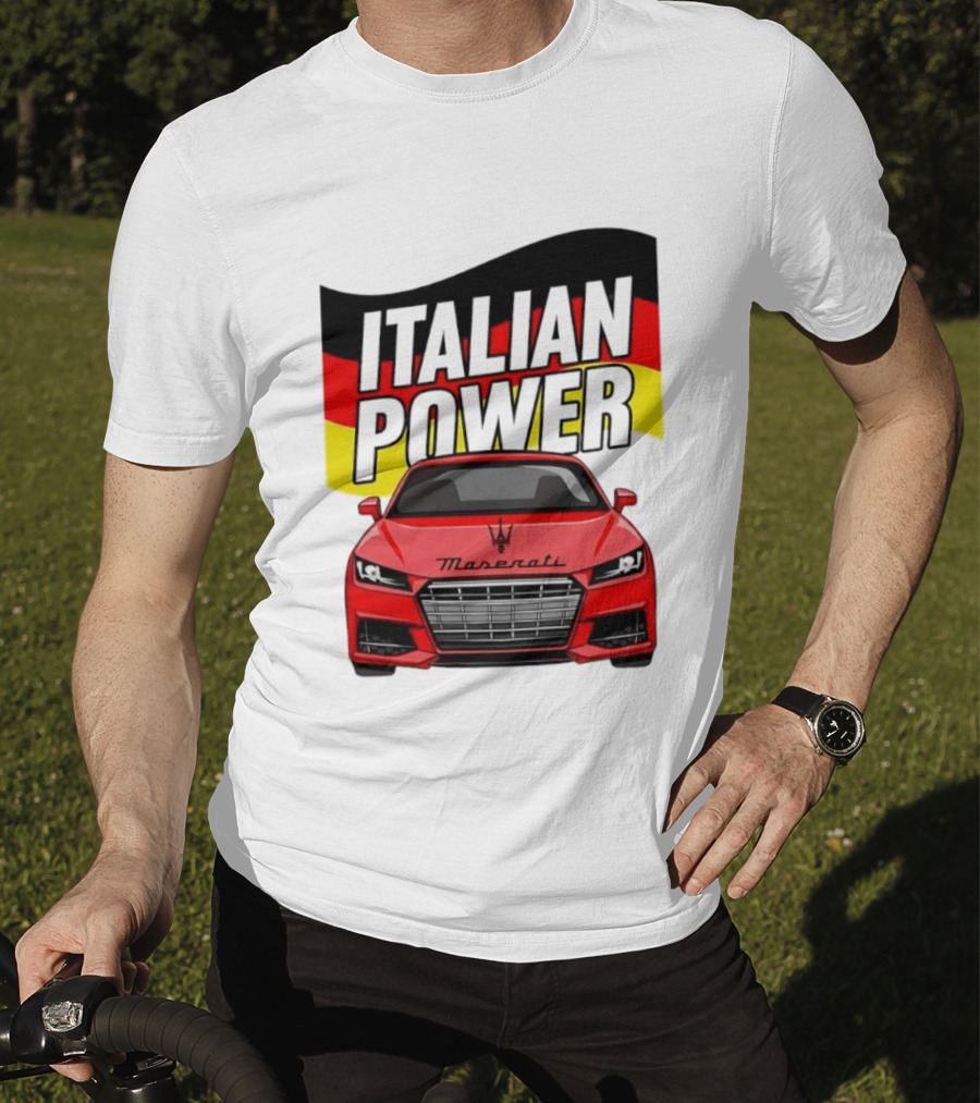 Maserati Italian Power German Flag Car T-Shirt