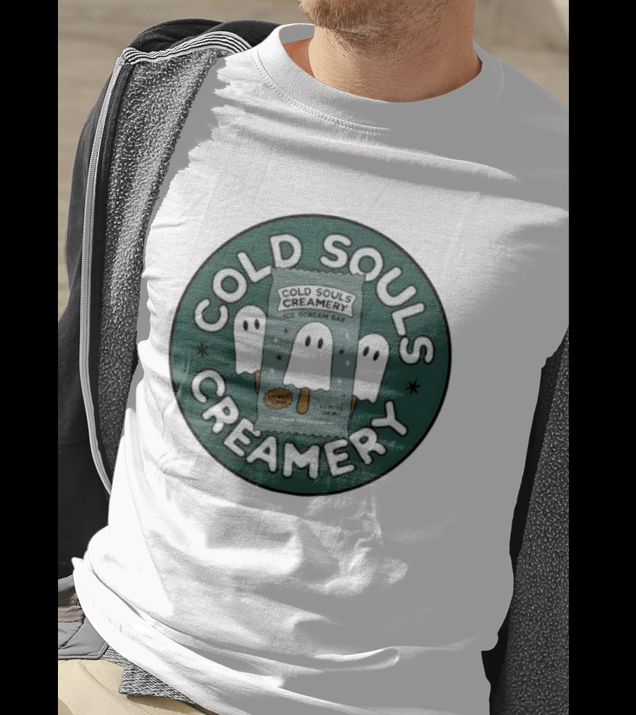Cold Souls Creamery Ice Scream Bar Boo Nilla Ghost Ice Cream T-Shirt