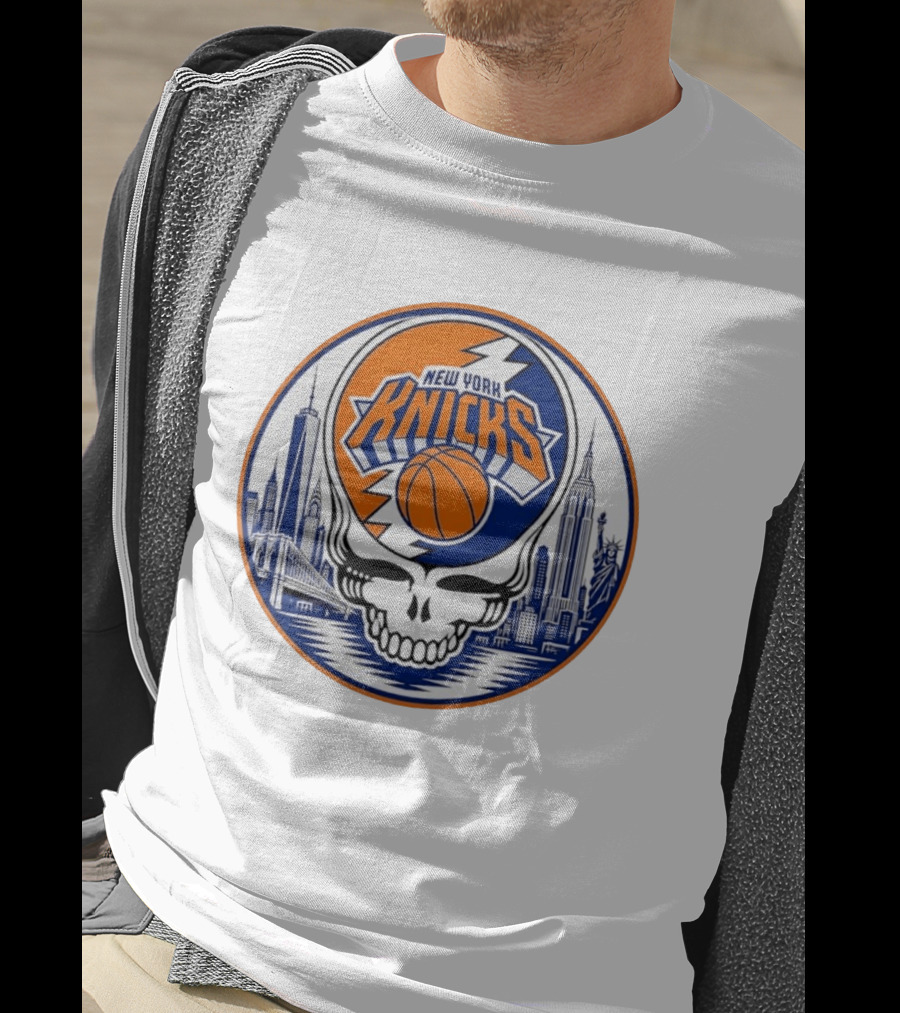 New York Knicks Grateful Dead Skyline Basketball T-Shirt