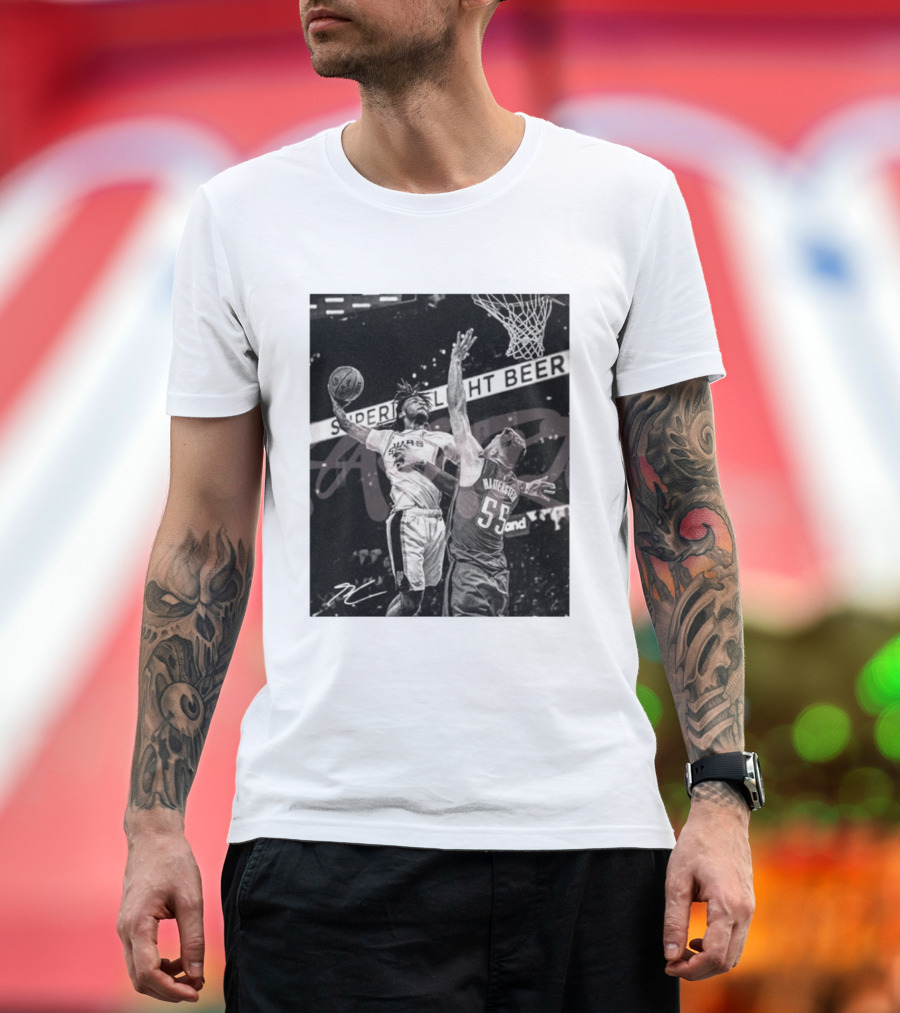 San Antonio Spurs Basketball Hartenstein 55 Player Action Photo Sport Superior Light Beer T-Shirt
