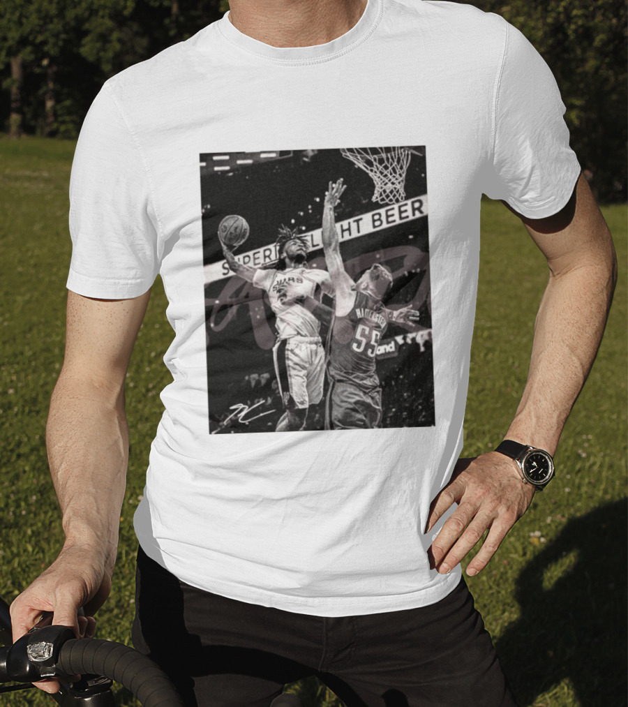 San Antonio Spurs Basketball Hartenstein 55 Player Action Photo Sport Superior Light Beer T-Shirt