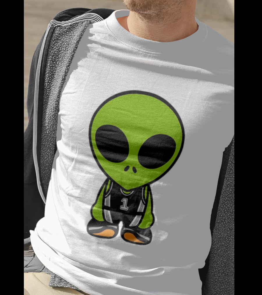 Alien Victor Wembanyama Cartoon Basketball Number 1 T-Shirt