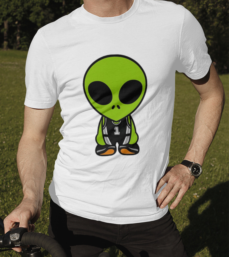 Alien Victor Wembanyama Cartoon Basketball Number 1 T-Shirt
