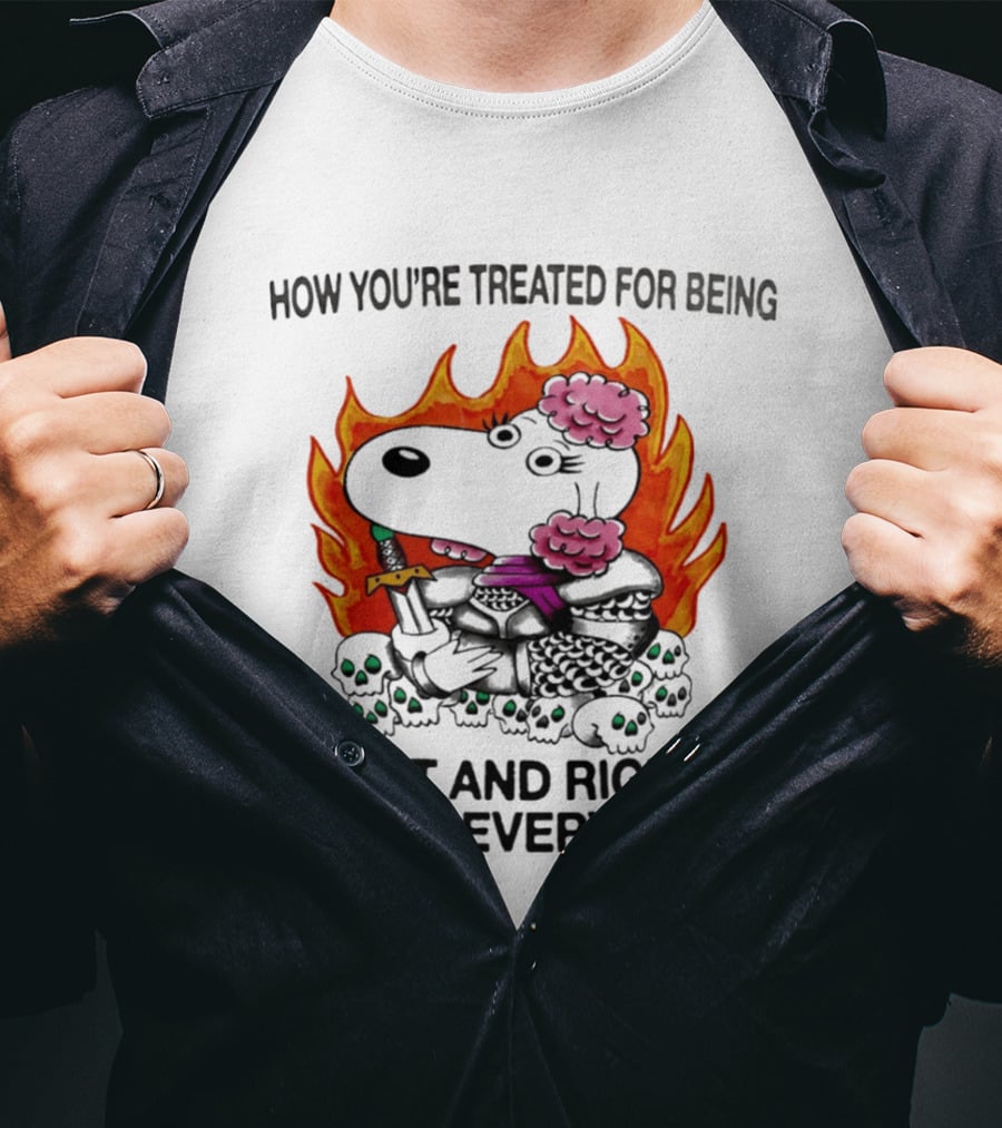 Snoopy How You're Treated For Being Hot And Right About Everything Skulls Flames T-Shirt