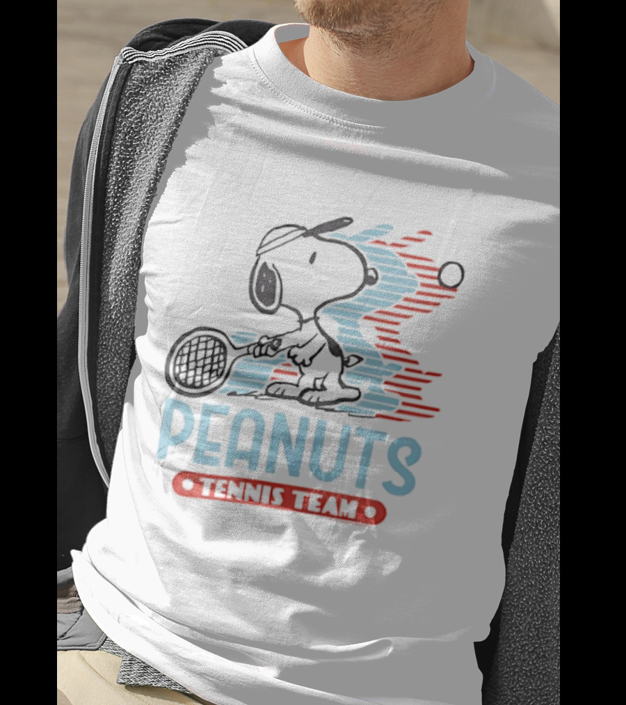 Peanuts Snoopy Tennis Team Vintage Cartoon Sports T-Shirt
