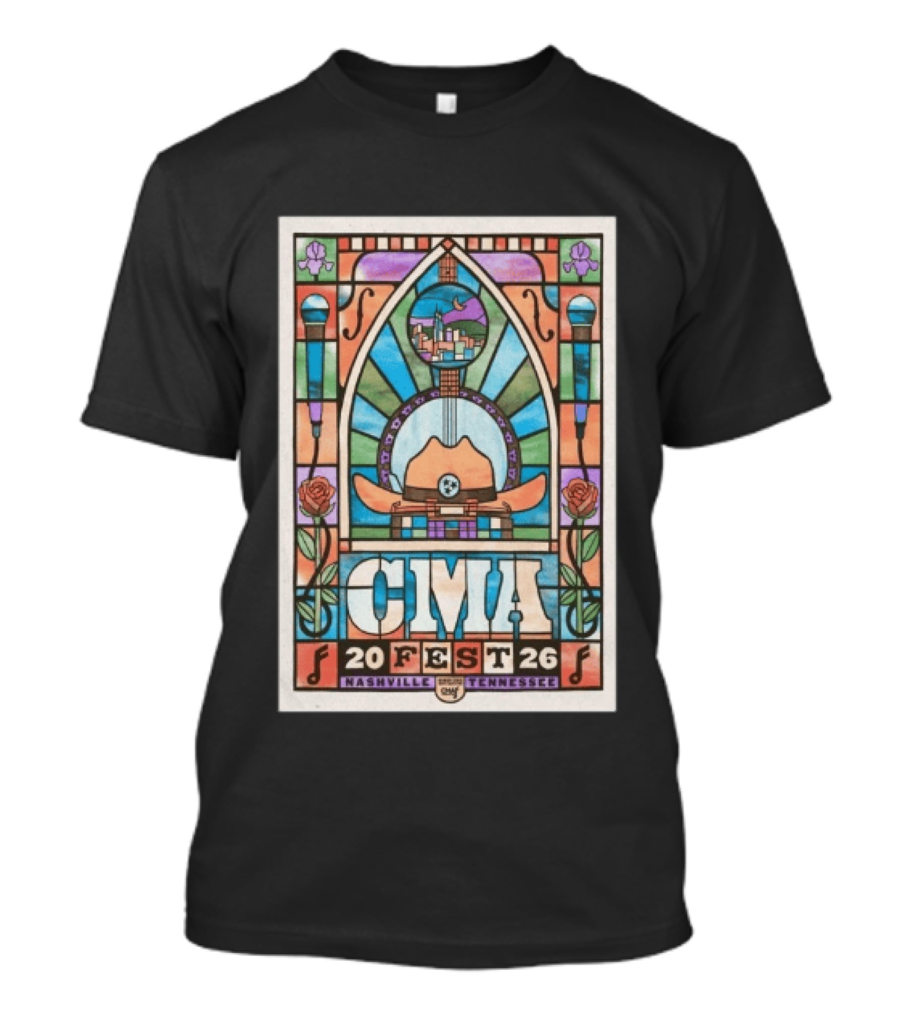 CMA Fest 2026 Nashville Tennessee Stained Glass T-Shirt