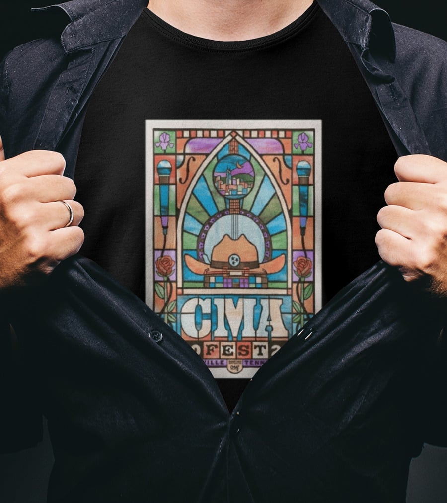 CMA Fest 2026 Nashville Tennessee Stained Glass T-Shirt