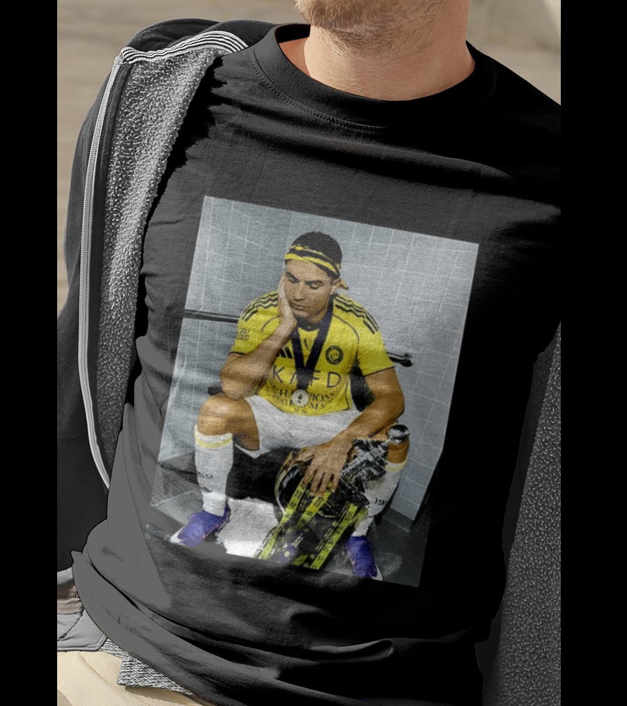 Cristiano Ronaldo Al Nassr FC Saudi Pro League Champion KAFD Yellow Jersey T-Shirt