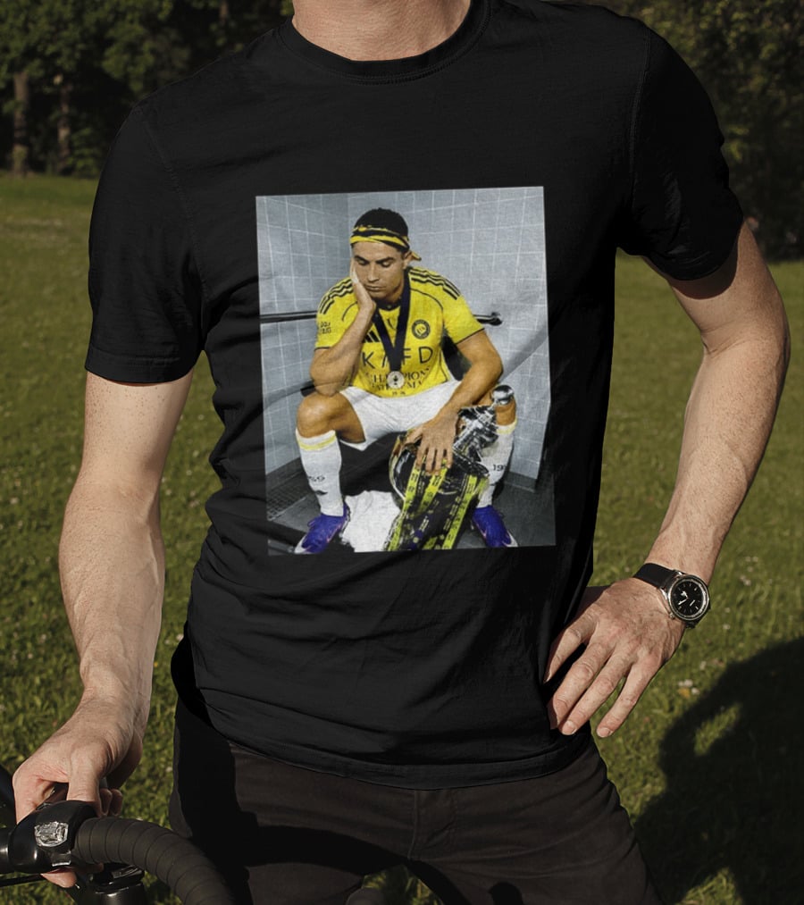 Cristiano Ronaldo Al Nassr FC Saudi Pro League Champion KAFD Yellow Jersey T-Shirt