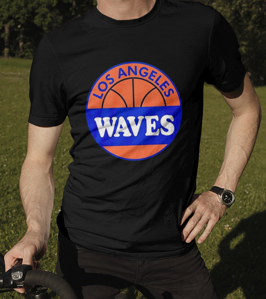 Los Angeles Waves Basketball Theme Circle T-Shirt