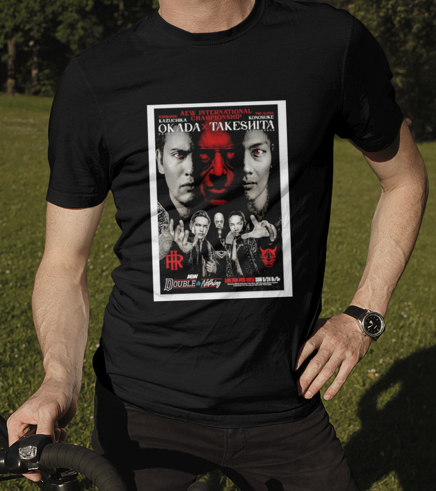 AEW International Championship Kazuchika Okada Vs Konosuke Takeshita Double Or Nothing 2026 Pay Per View T-Shirt