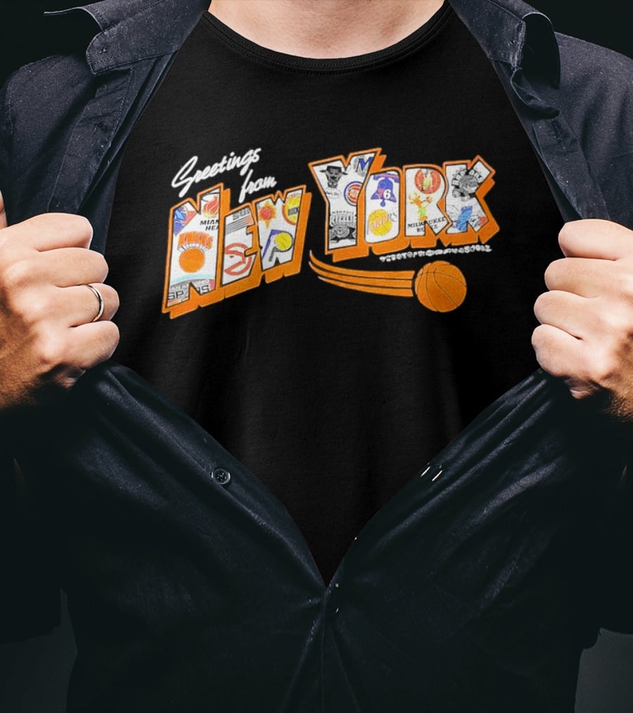 Greetings From New York Basketball NBA Teams 2026 Season T-Shirt