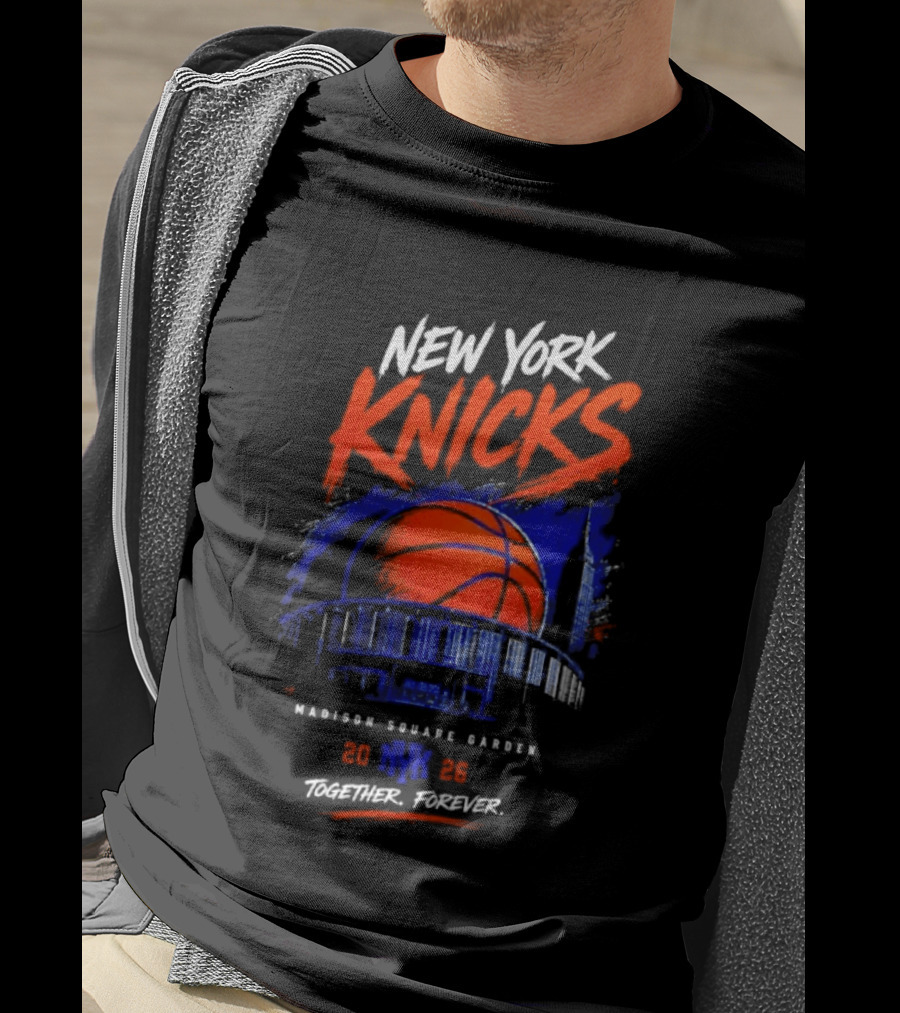 New York Knicks Madison Square Garden 2026 Together Forever Basketball Skyline T-Shirt