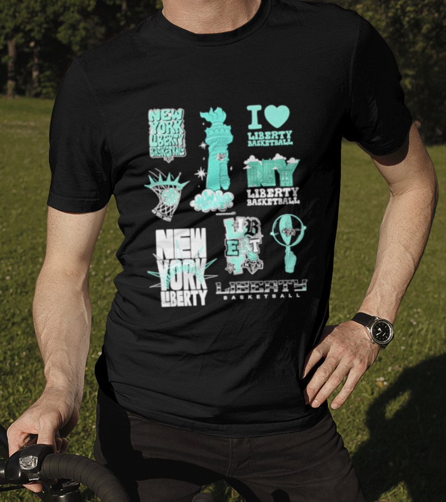 New York Liberty I Love Liberty Basketball Statue Of Liberty T-Shirt