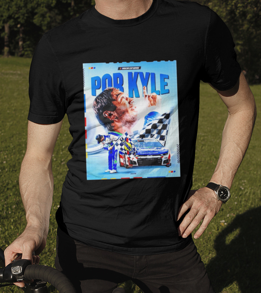 Nascar Cup Series Por Kyle 2026 Racing Celebration With Checkered Flag And Race Car T-Shirt
