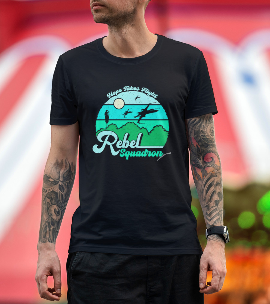 Rebel Squadron Hope Takes Flight Sunset Landscape T-Shirt