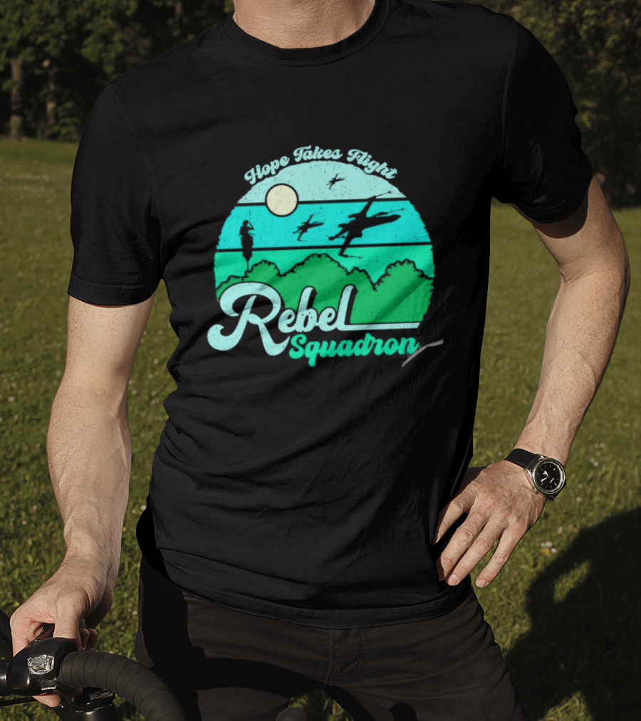 Rebel Squadron Hope Takes Flight Sunset Landscape T-Shirt