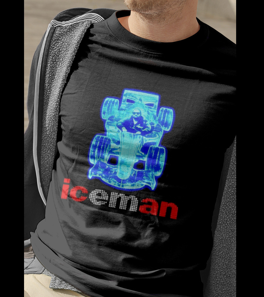 Iceman Kimi Räikkönen F1 Driver Holographic Car Racing Blue Red T-Shirt