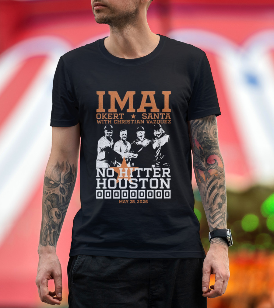 Imai Okert Santa No Hitter Houston May 25 2023 Christian Vazquez T-Shirt