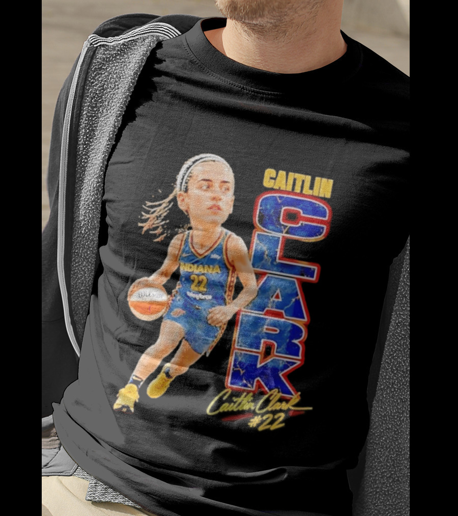 WNBA Indiana Fever Caitlin Clark 22 Basketball Caricature T-Shirt