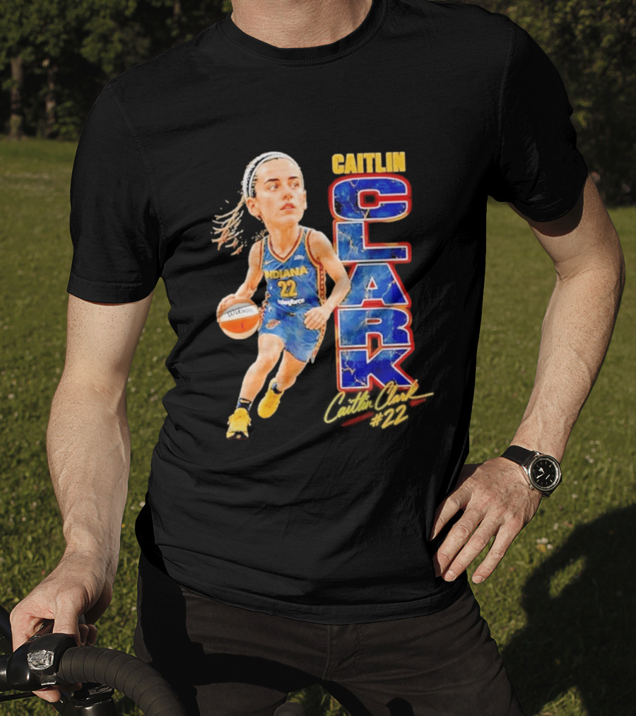 WNBA Indiana Fever Caitlin Clark 22 Basketball Caricature T-Shirt