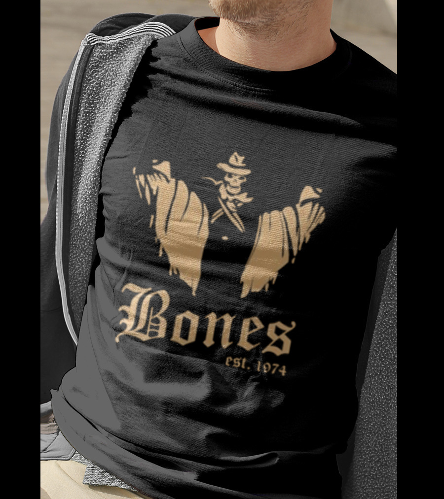 Crossmen Gold Bones Est 1974 Skeleton Cowboy T-Shirt