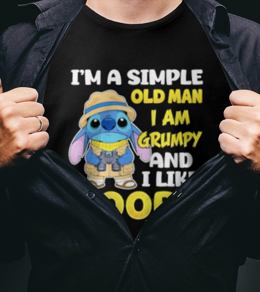 I'm A Simple Old Man I Am Grumpy And I Like Boobs Stitch T-Shirt