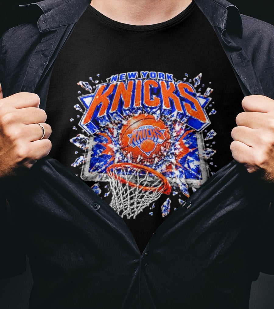 New York Knicks Basketball NBA Backboard Breakthrough T-Shirt