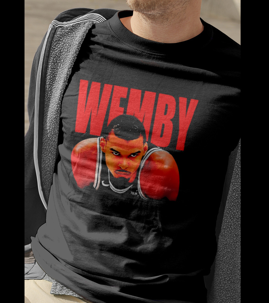 Wemby Victor Wembanyama San Antonio Spurs Bold Red Text Basketball T-Shirt