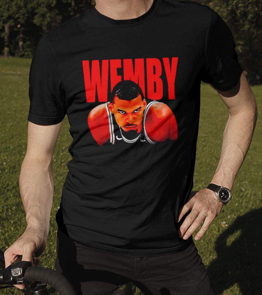 Wemby Victor Wembanyama San Antonio Spurs Bold Red Text Basketball T-Shirt