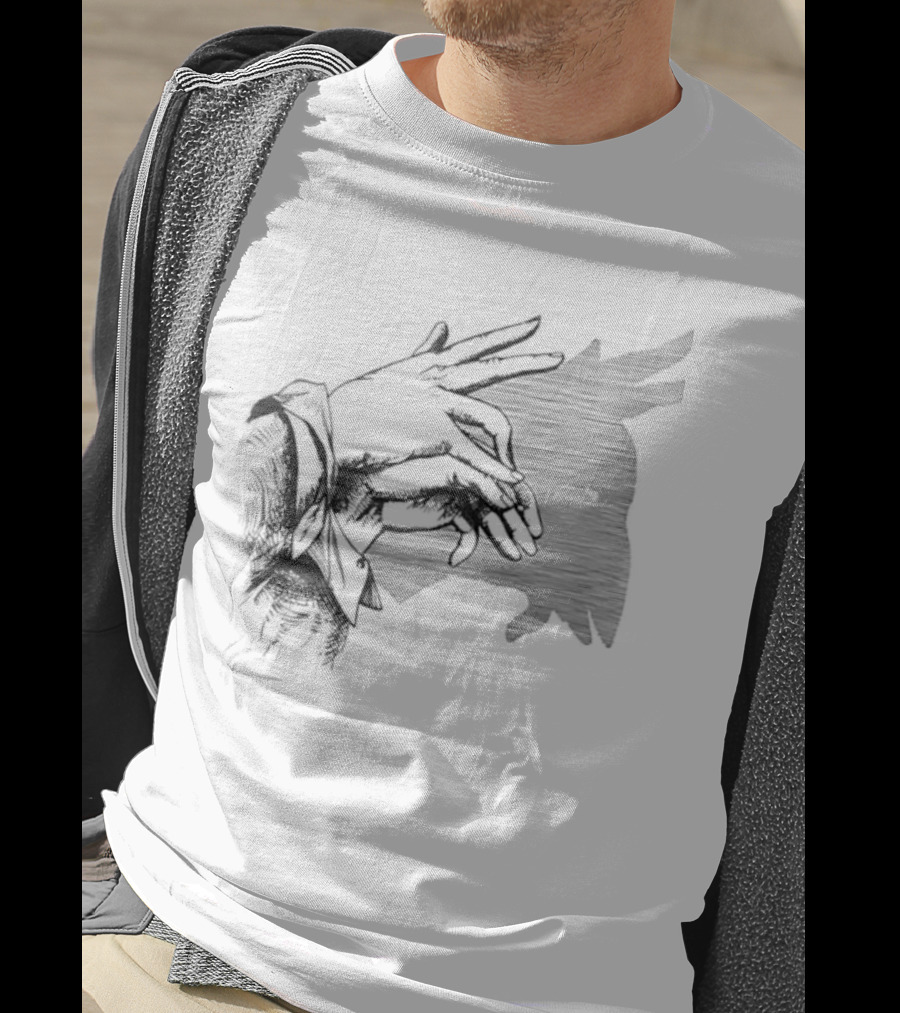 Goat Shadow Hand Puppet Optical Illusion T-Shirt