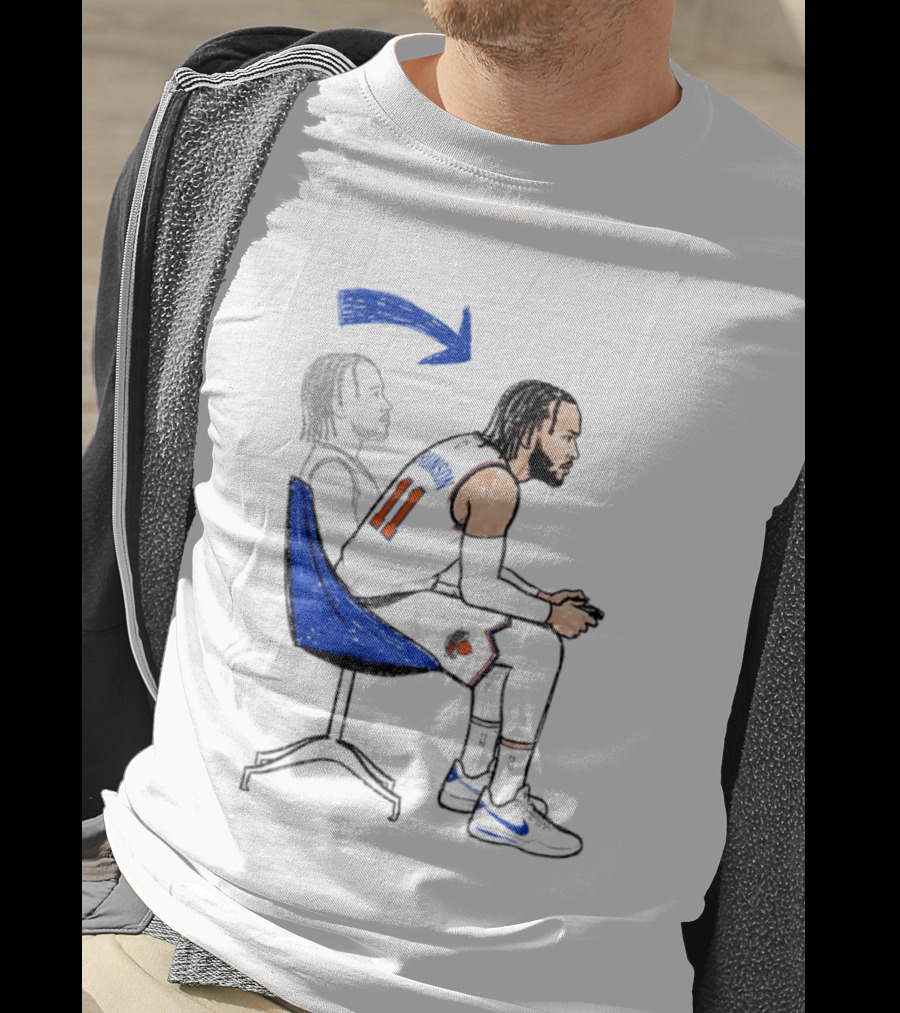 New York Knicks Jalen Brunson Gamer Posture Sketch NBA Player 11 Basketball T-Shirt